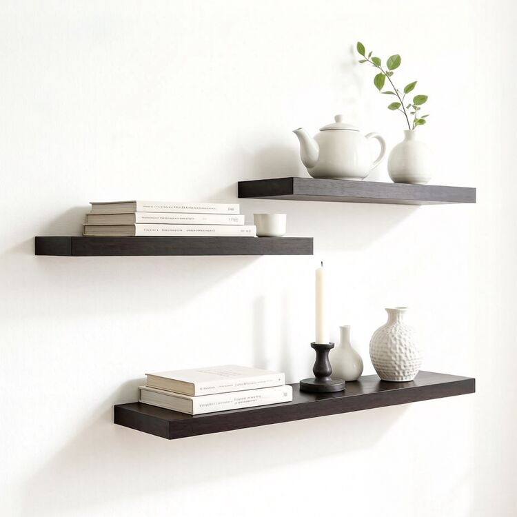 High Gloss Heavy Duty Home Decor MDF Wood Wall Floating Shelf