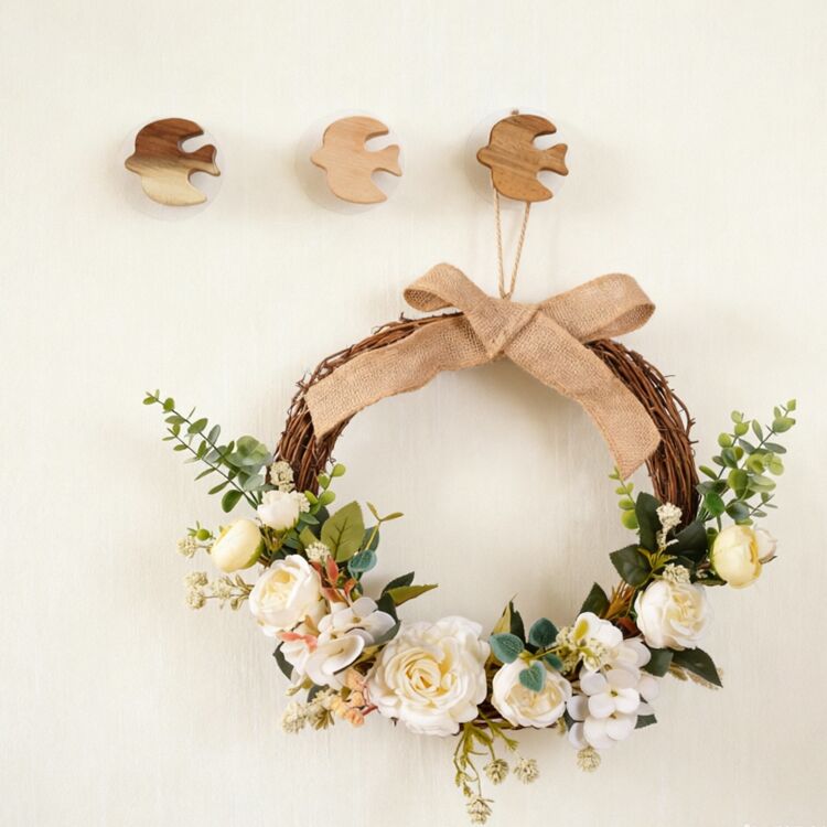 Natural Solid Wood Flying Bird Adhesive Wall Hooks & Furniture Knobs - Image 2
