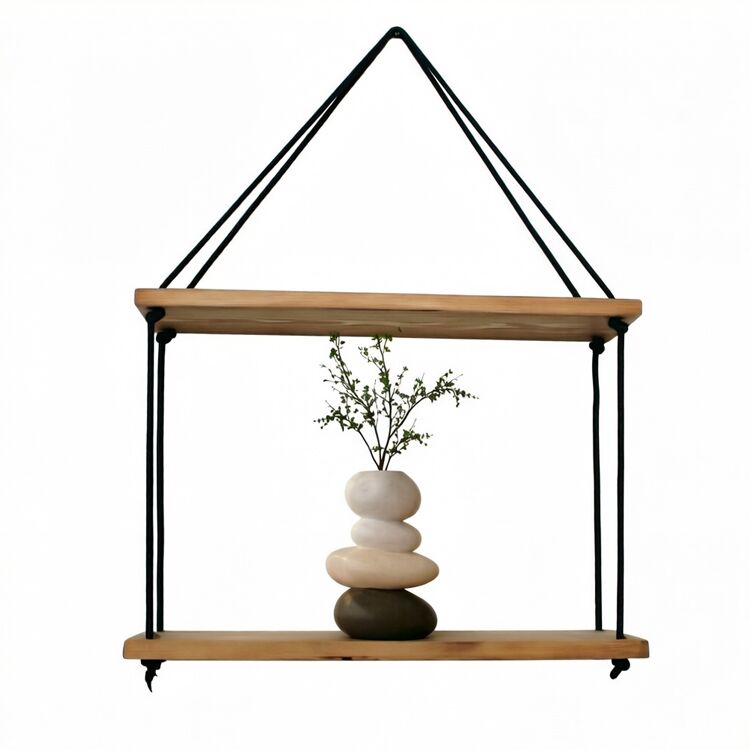 Handcrafted Reclaimed Wood Dual Floating Shelf