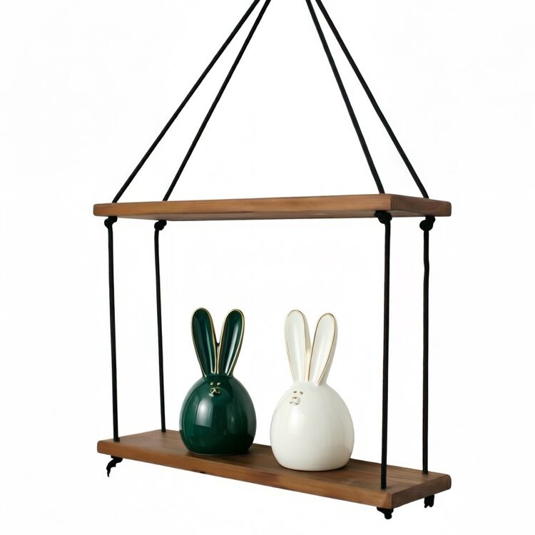 Handcrafted Reclaimed Wood Dual Floating Shelf