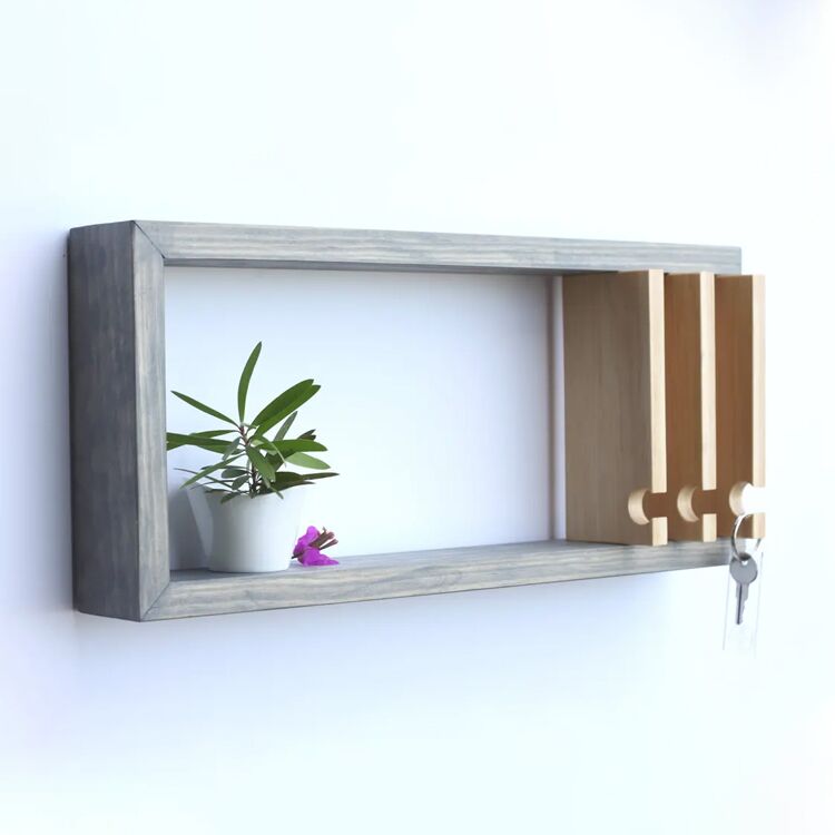Magnetic Wooden Entryway Key Organizer