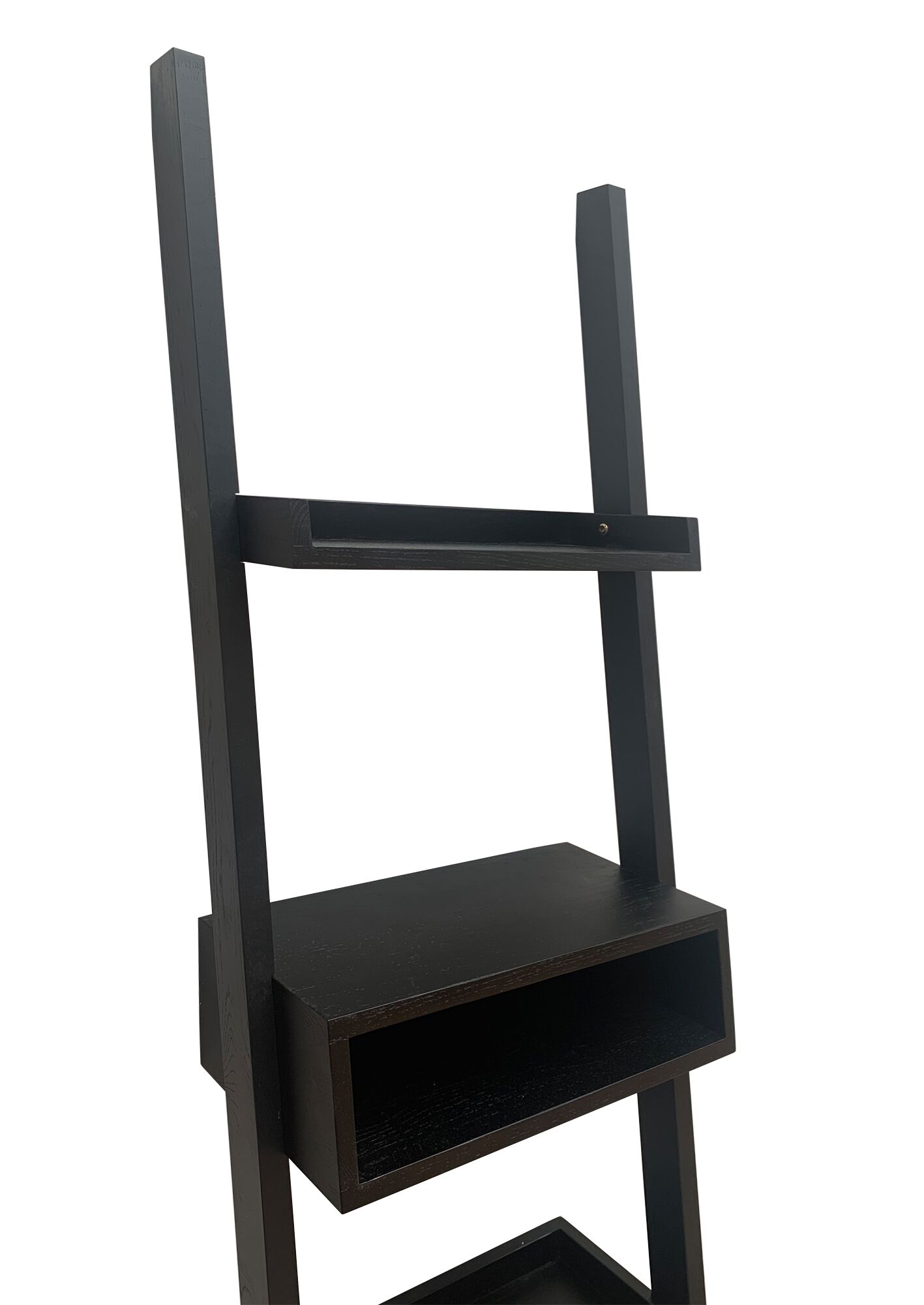 5-Tier Leaning Ladder Bookshelf with Raised Edge Shelves