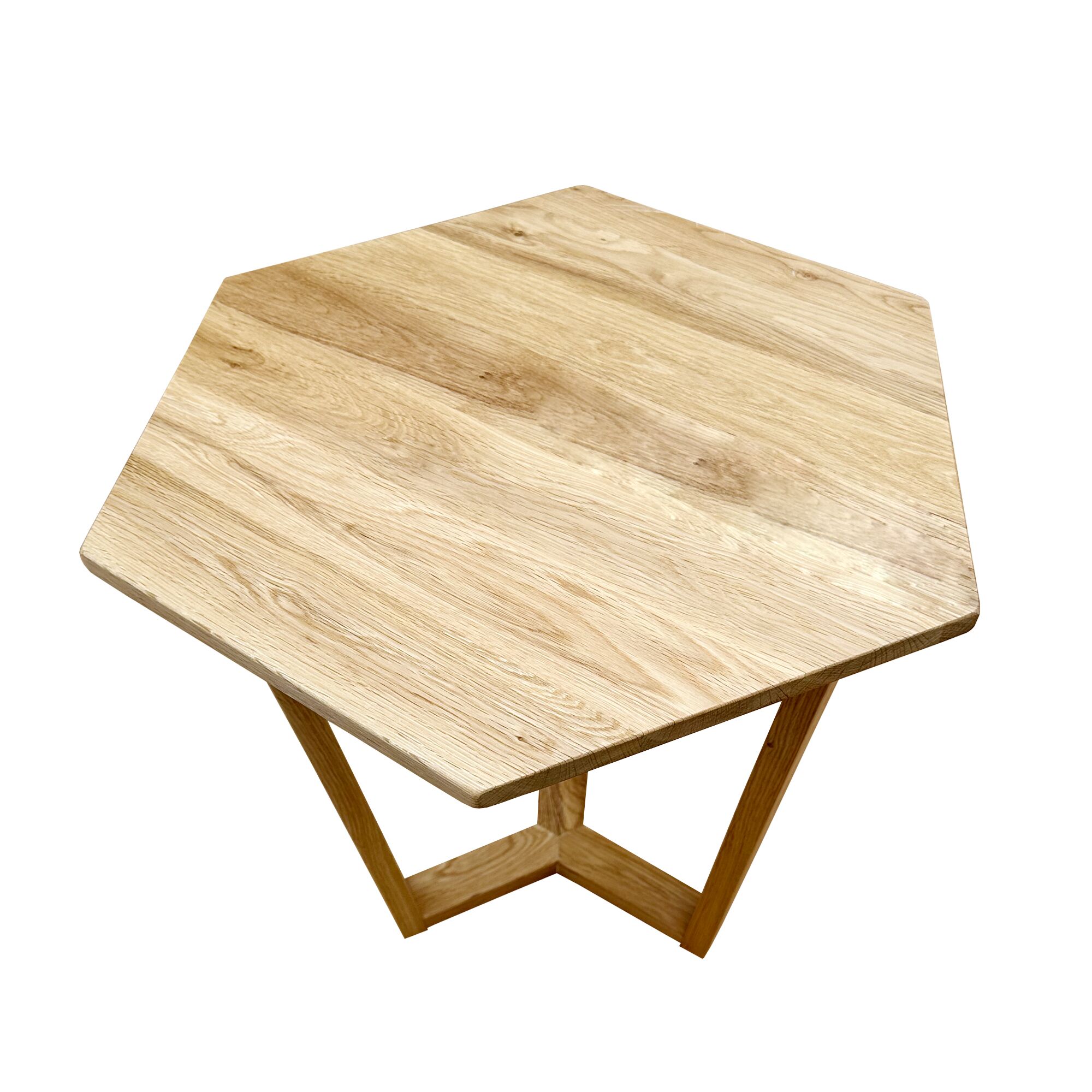 Hexagonal Solid Wood Side Table