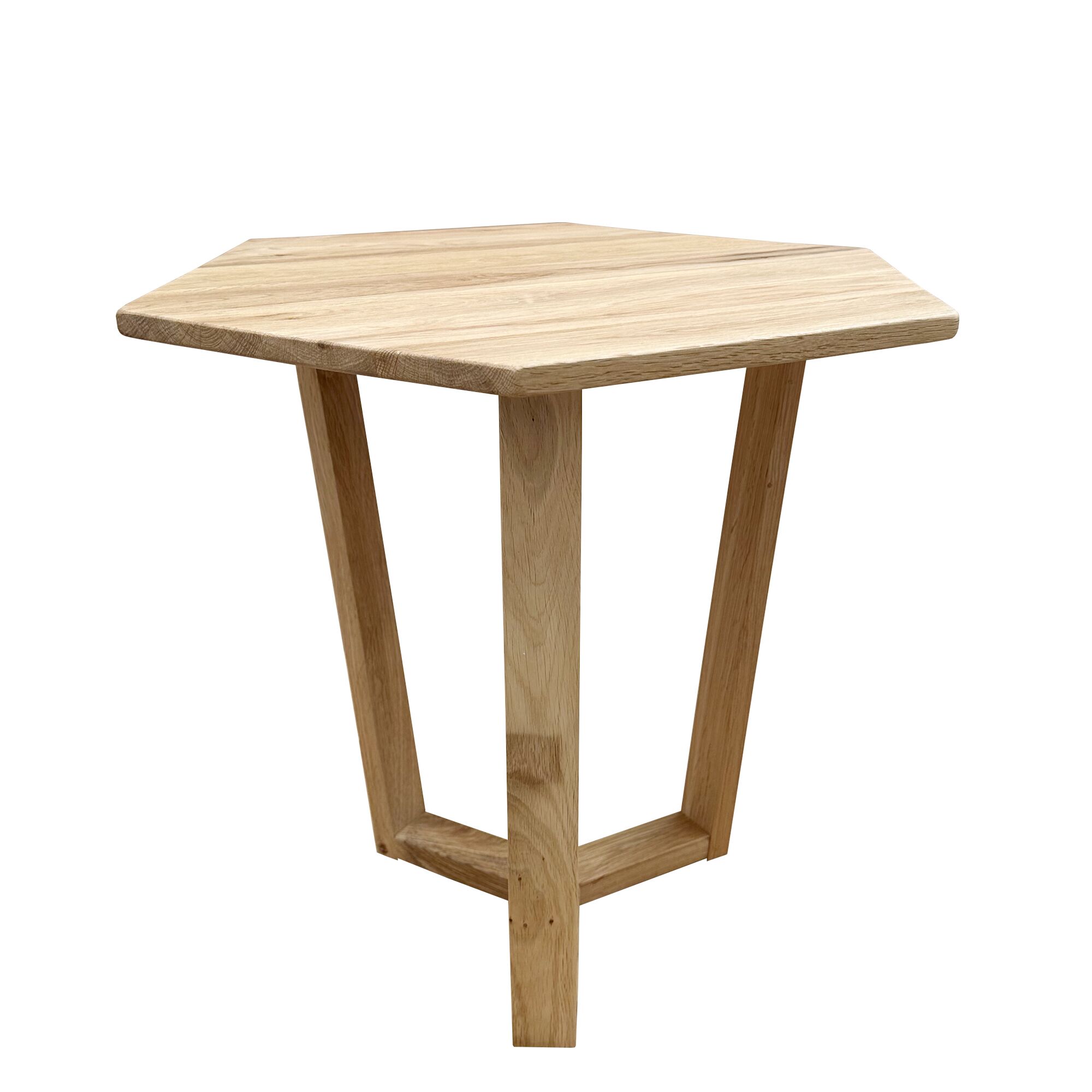 Hexagonal Solid Wood Side Table