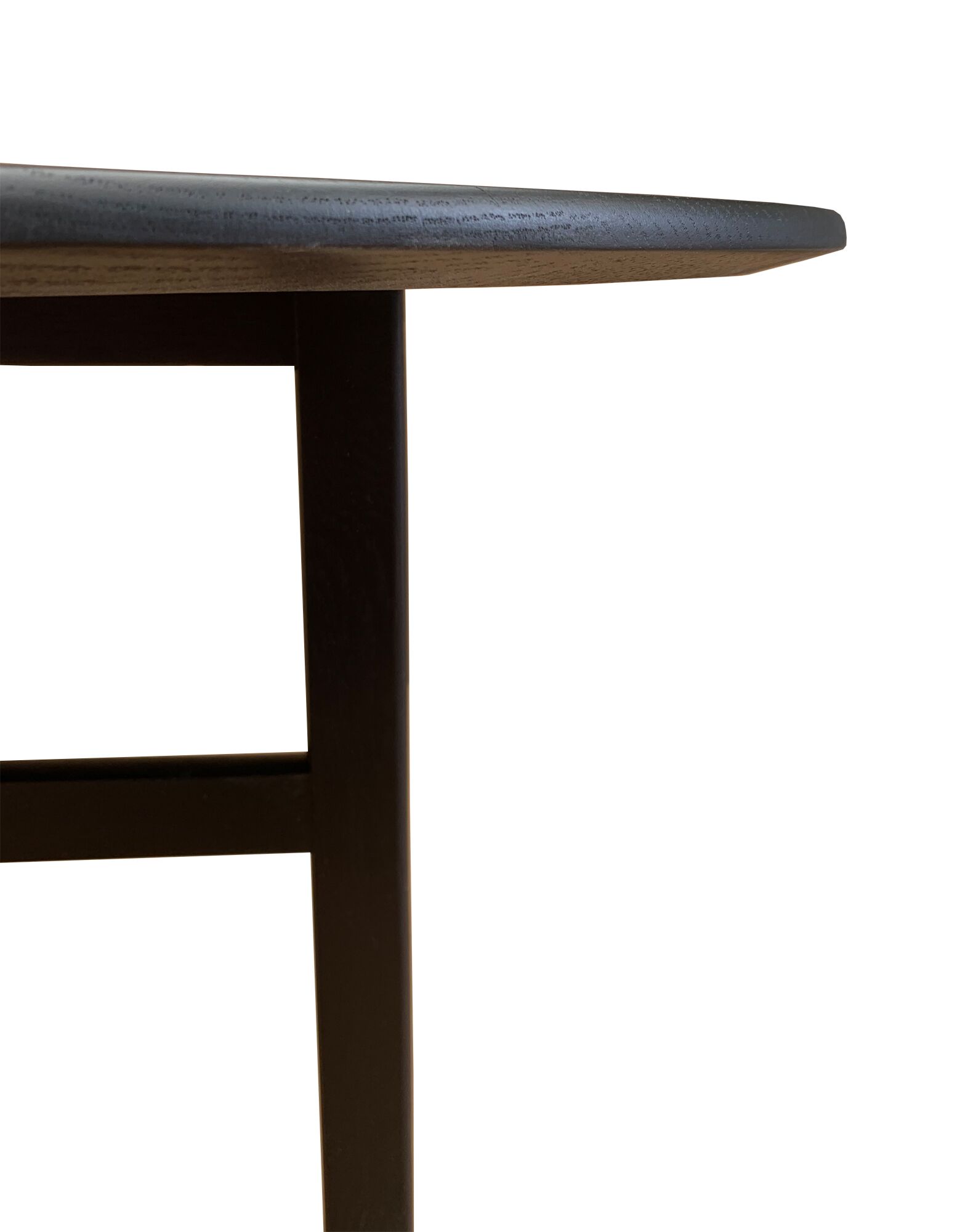 Minimalist Oval Solid Wood Coffee Table with Cross-Base Frame