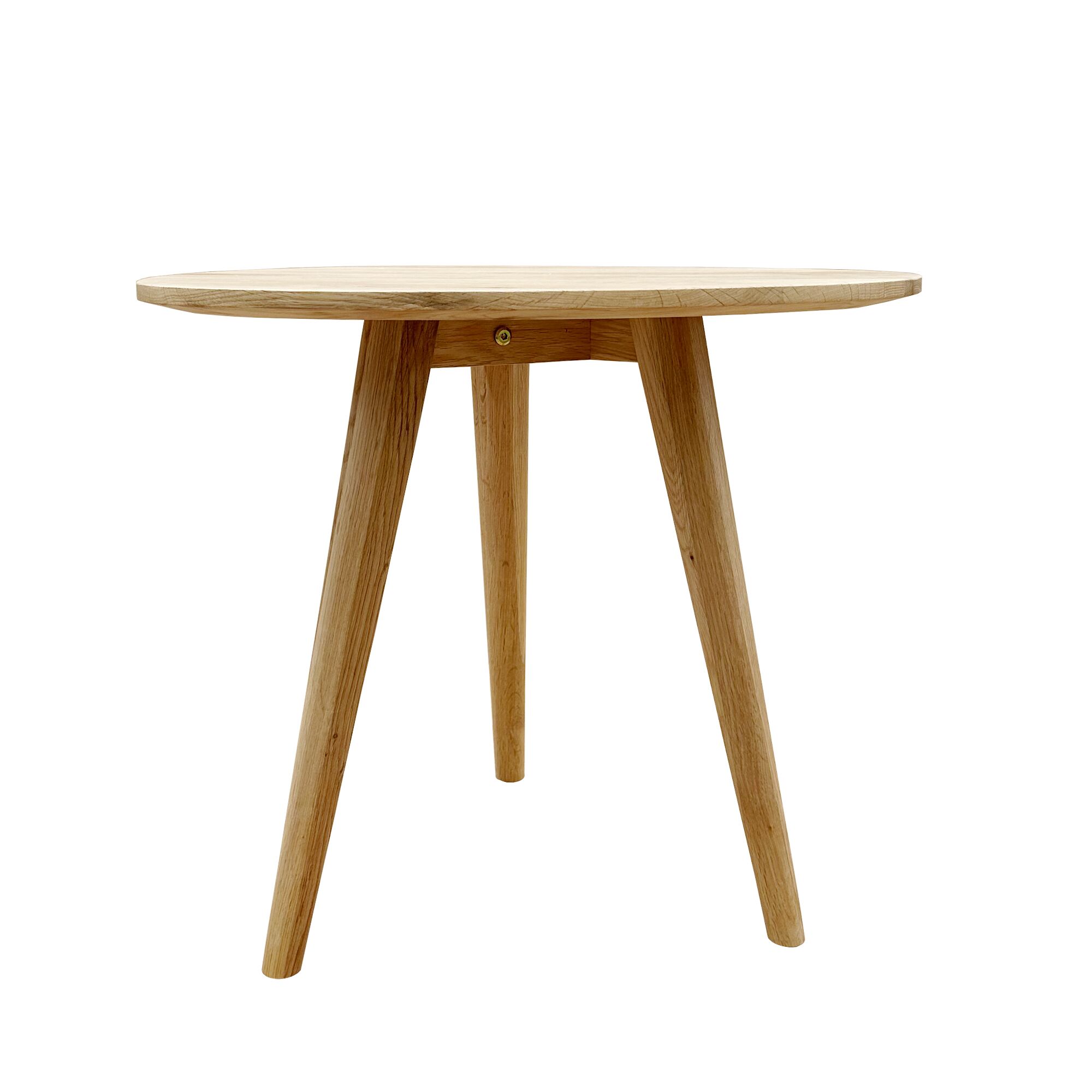 Solid Wood Pebble-Shaped Side Table with Splayed Tripod Legs