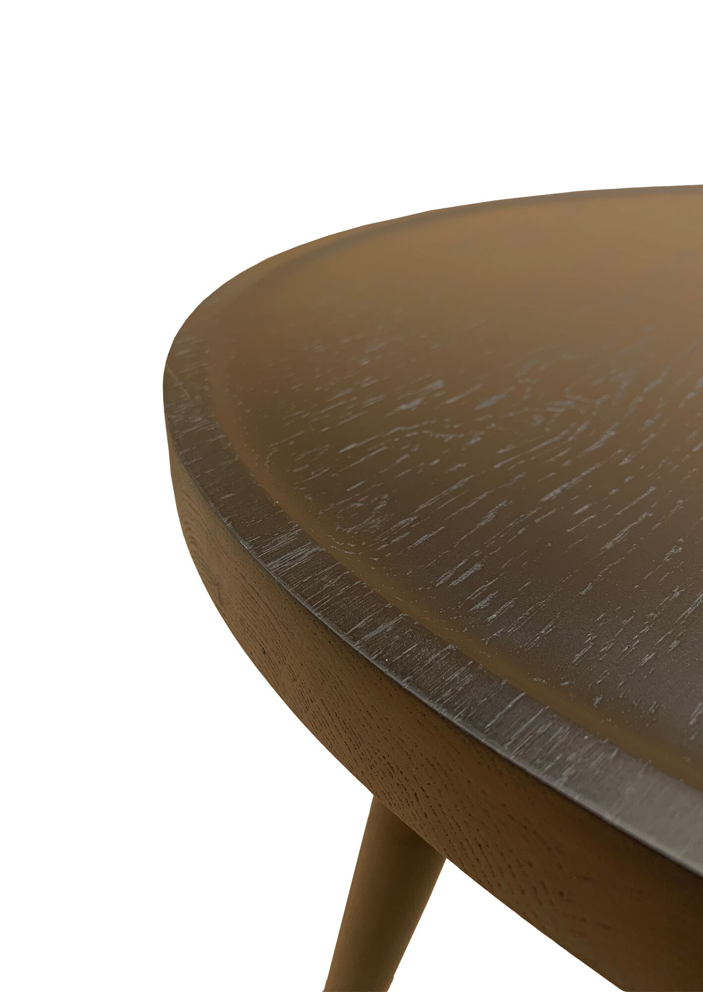 Solid Wood Round Tray-Top Accent Table with Tapered Tripod Legs